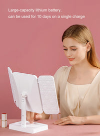 Tri-Fold LED Sminkspegel – Perfekt makeup varje gång!