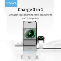 Qi2 3-i-1 Trådlös Laddare med Automatisk Roterande Docka för iPhone, AirPods och Apple Watch