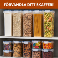 14-pack Mat Förvaring - Lufttäta Burkar med Lock - Kit Transparent