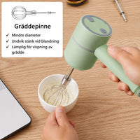 Uppladdningsbar 3-växlad Handmixer – Portabel Kraft för Alla Dina Bakbehov!